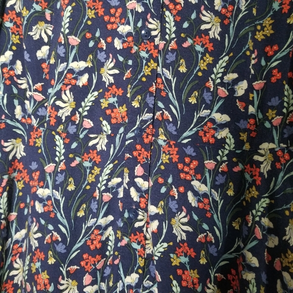 Zara Dark Blue Floral Flowy Romper Jumpsuit - Picture 7 of 16